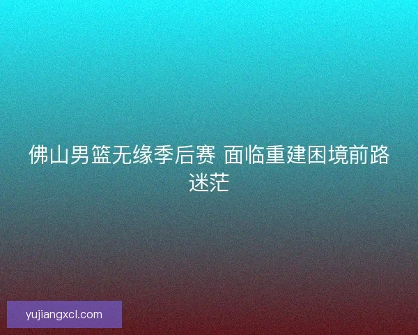 佛山男篮无缘季后赛 面临重建困境前路迷茫