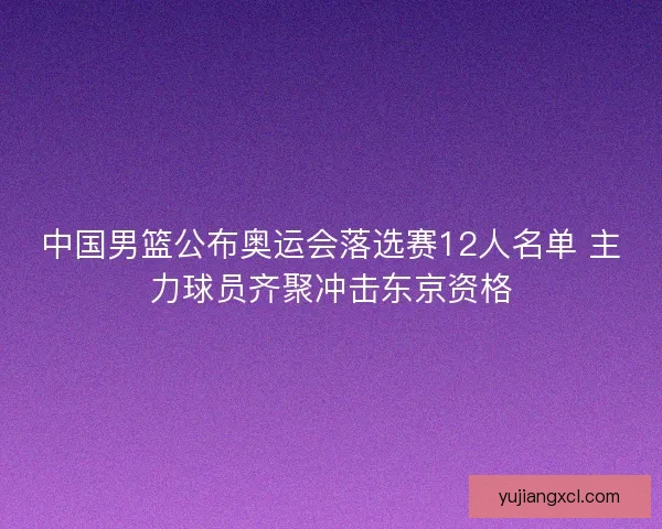 中国男篮公布奥运会落选赛12人名单 主力球员齐聚冲击东京资格