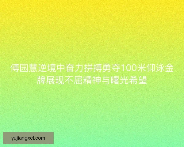 傅园慧逆境中奋力拼搏勇夺100米仰泳金牌展现不屈精神与曙光希望 傅园慧逆境中奋力拼搏勇夺100米仰泳金牌展现不屈精神与曙光希望